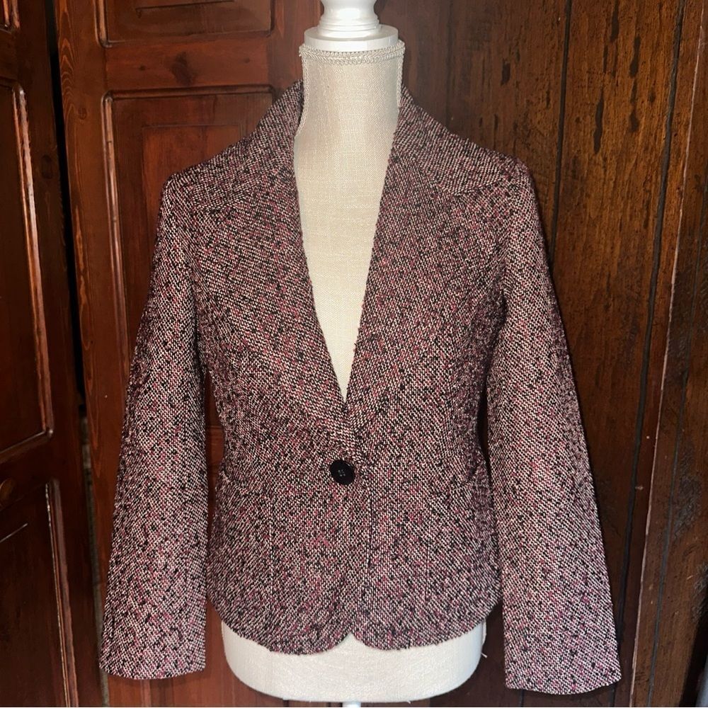 Womens Talbots Petite Tweed Blazer Jacket 4p EUC